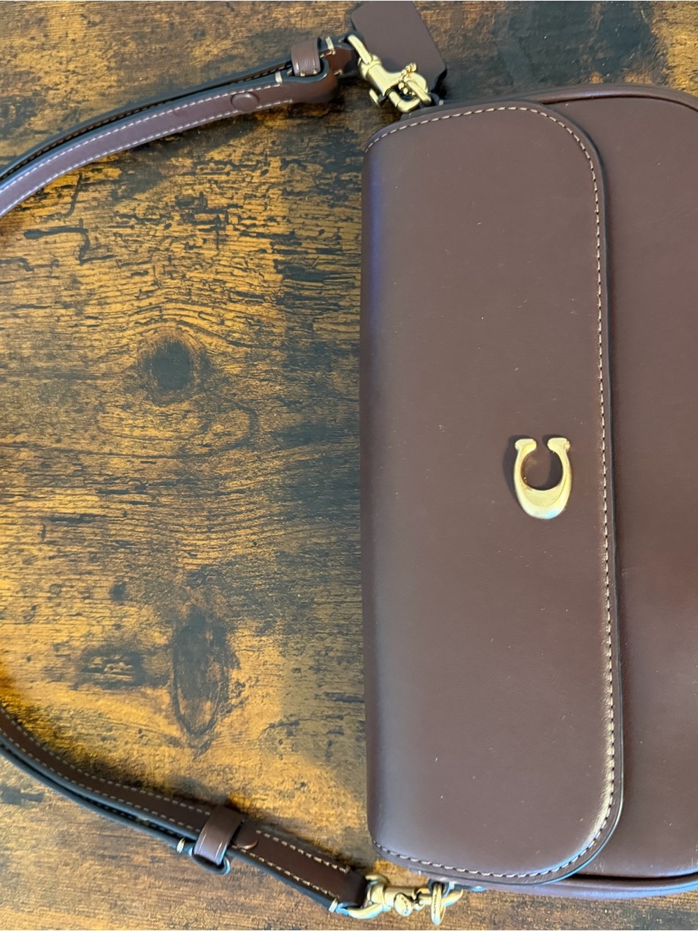 Coach Brook Flap Chain Bag in Maple Brown with Brass Hardware gently used - Picture 15 of 16